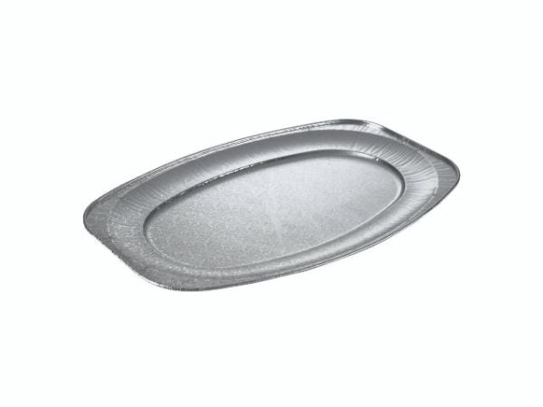 Cateringfad, Plus Pack, Oval 548 x 359 x 22 mm, aluminium, aluminium Large, pakke a 10 stk Fødevareg