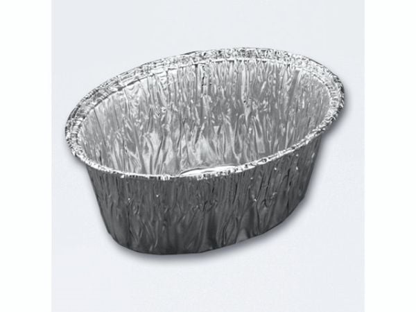 Alubakke 260 ml Oval Sølv,100 stk/pk