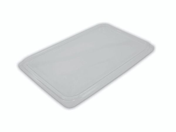 Låg t/plastbakke, Færch, Rektangulær,268 x328x28mm PET, transparent, karton a 110 stk Fødevaregodke