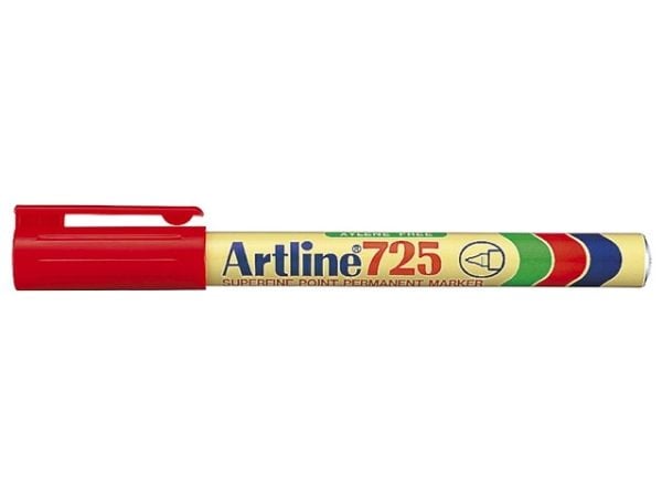 Artline 725, Rød, Konisk tupp, Flerfarget, Plastikk, Fint, 0,4 mm