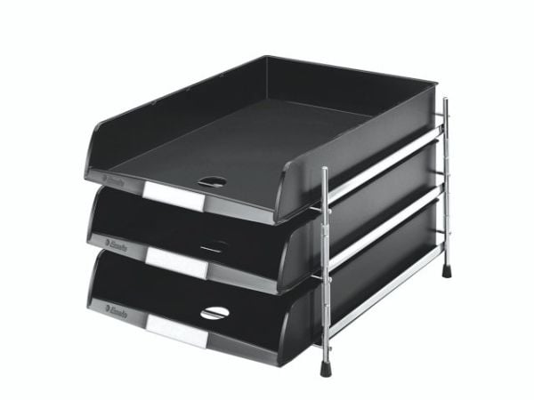 Esselte - Brevbakke - 3 rom - for C4 - svart (en pakke 3)