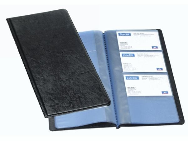 Visitkortsmapp Bantex svart - för 96 visitkort