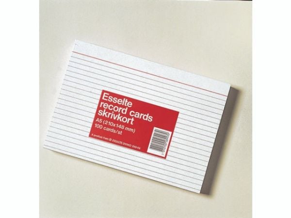 Esselte Cardo - Postkort - A7 (74 x 105 mm) - liggande - vitt - linjerad (paket om 100)