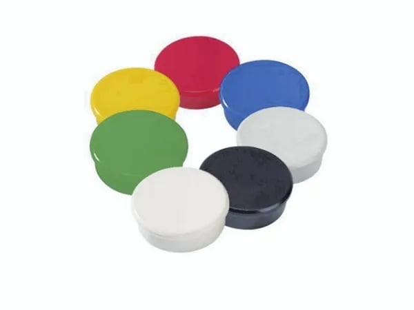 Dahle-magneetit 32 mm pyöreät, värilajitelma - 10 kpl/pakkaus