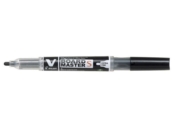 Pilot V-Board Master S, Musta, Ohut pää, Musta, Läpinäkyvä, Muovi, Pyöreä, 3,5 mm