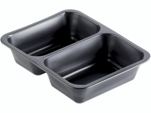 Caterline 645/540 PP svart bricka 2-fack 227x178x50 mm 216 st/krt