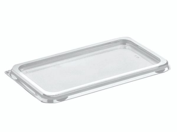 Plastlåg M65-4 185x105x8,5 mm Firkantet APET til Kageboks K2182 i Apet mat,560 stk/krt