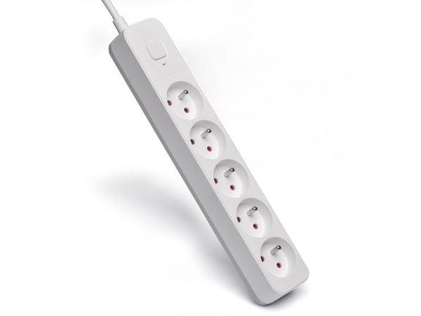 SAVIO Strømstik 5 stikkontakter 5m hvid LZ-10