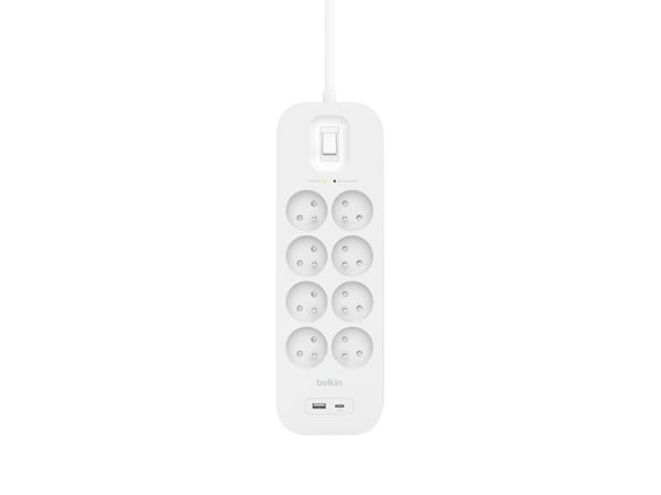 Belkin Power Strip SurgePlus Surge Protector 8xFR 1xUSB-A 1xUSB-C 900J 2M