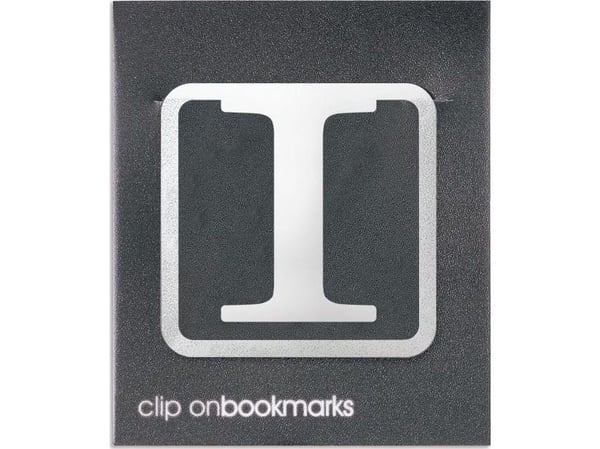 Metal bokmerke – bokstav I, clip-on