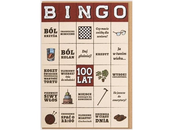 Nadwyraz.com Bursdagskort - Bingo 100 år!