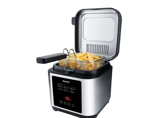 Steba DF 150F farge: rustfritt stål svart, Frituregryde, 2,5 L, 0,8 kg, 190 °C, 120 min., barnebarn