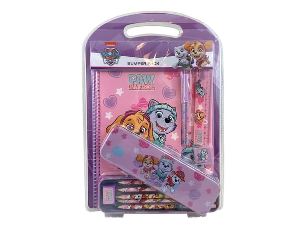 Paw Patrol jenter, bumper-sett m/ tinnetui, notatbok