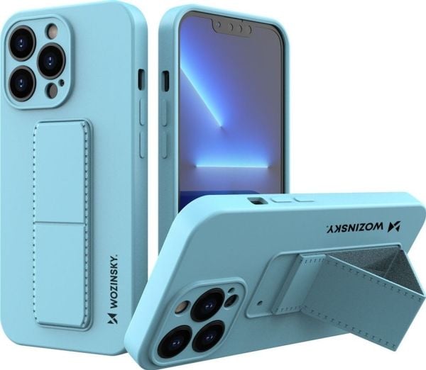 Wozinsky Wozinsky Kickstand Case fleksibelt silikondeksel med stativ for iPhone 13 mini blå