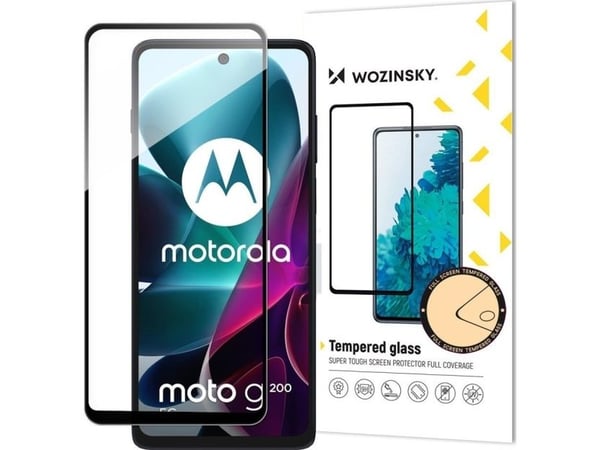 Wozinsky full-lim herdet glass til Motorola Moto G200 5G 9H - heldekkende med svart ramme