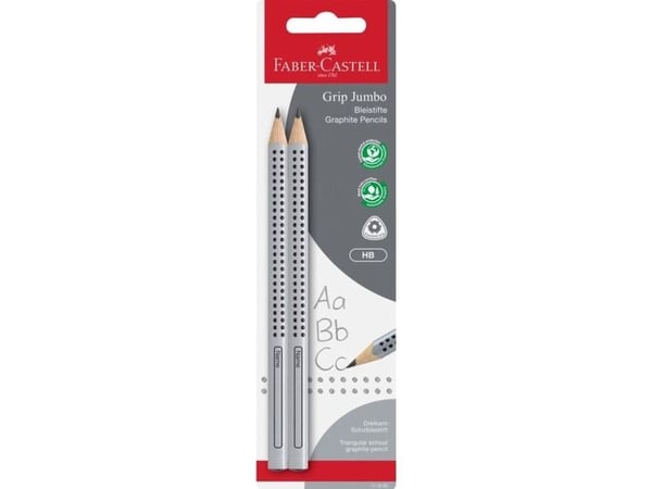 Faber-Castell 111992, HB, Grå, Triangulær, Hengende boks, 2 stykker