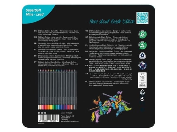 Faber-Castell 116425, Pehmeä, Monivärinen, 24 kpl