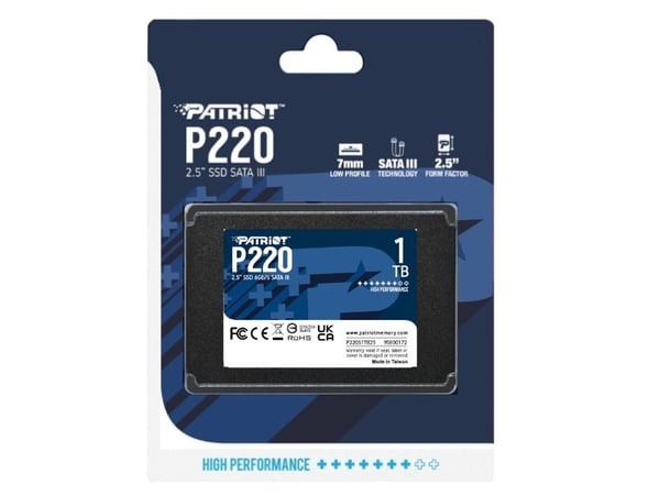 Patriot P220 - SSD - 1 TB - intern - 2.5" - SATA 3Gb/s