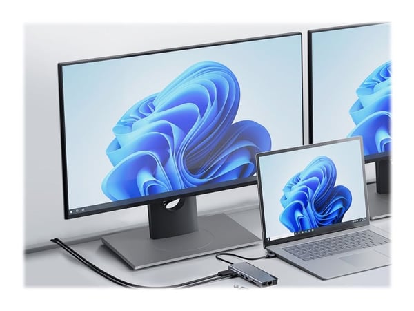 ALOGIC ULDPLSV2-SGR, Ledningsført, USB 3.2 Gen 1 (3.1 Gen 1) Type-C, 100 W, 1000 Mbit/s, Sort, Grå, MicroSD (TransFlash), SD