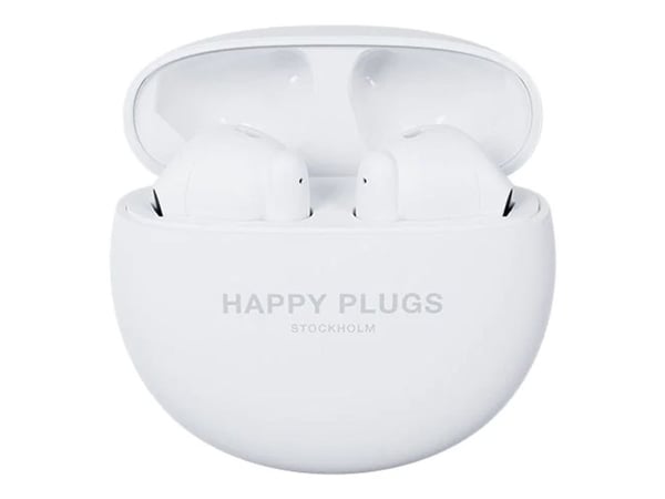 Happy Plugs JOY Lite - True wireless-hodetelefoner med mikrofon - i øret - Bluetooth - hvit