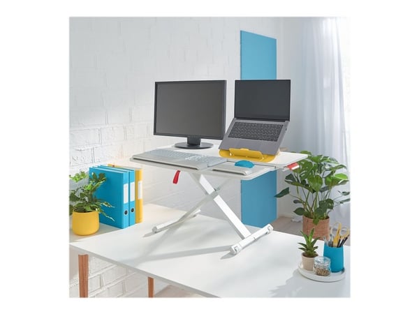 Ergo Desk Converter Cosy med udtrækshylde lysgrå