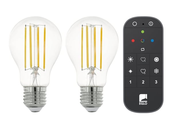 Eglo Connect-Z - LED-filamentlyspære - form: A60 - E27 - 6 W (ekvivalent 60 W) - klasse E - nøytralt hvitt lys - 4000 K (en pakke 2)