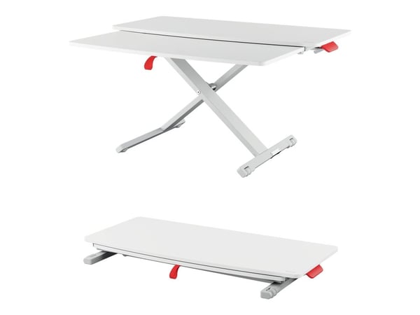 Ergo Desk Converter Cosy med udtrækshylde lysgrå