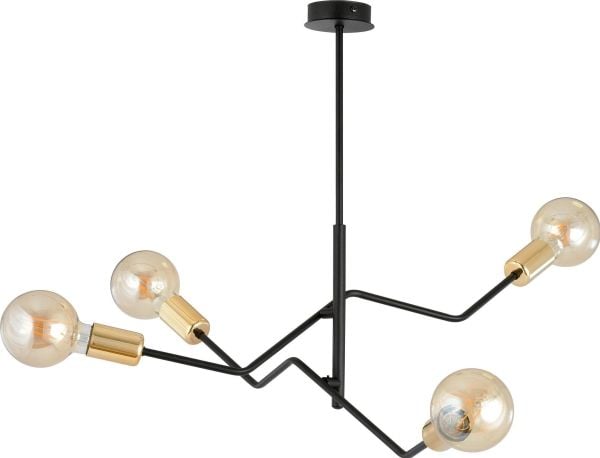 Orno GIRO hengelampe, maks. 4x60W E27, svart/gull