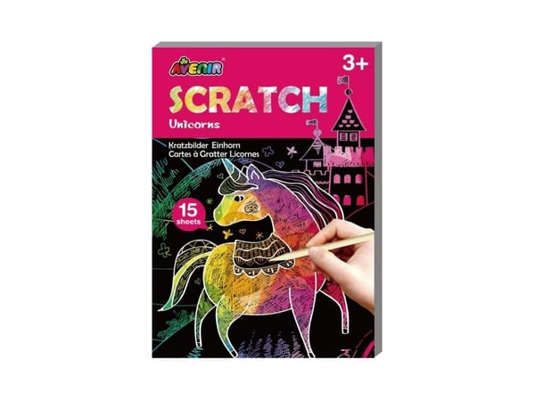 Mini scratchboard enhörningar Mini scratchboard enhörningar