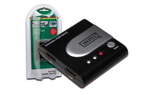DIGITUS HDMI Automatic switch DS-44302 - Video/audio switch - 2 x HDMI - stasjonær