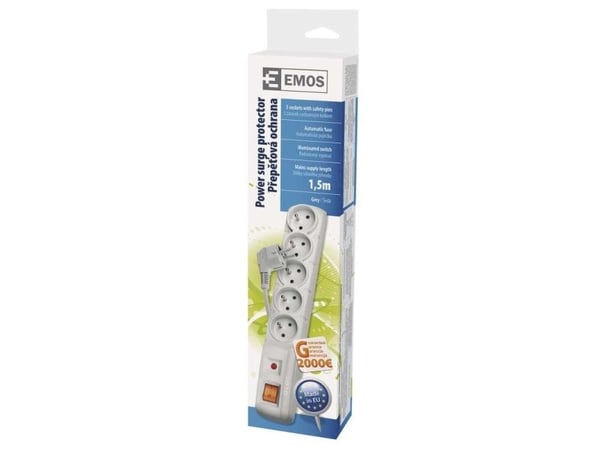 Emos P53873 Harmaa 5 pistorasiaa (pistorasioita) 250 V 1,5 m