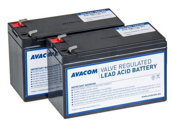 AVACOM AVA-RBC123-KIT, Forseglet blysyre (VRLA), 2 stykker, Sort, Vietnam, APC RBC123, 4,8 kg