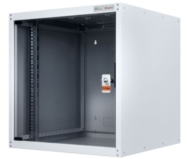 Legrand EVO12U6060, Frittstående hylle, 12U, 65 kg, Nøkkellås, Rack skinner, Grå
