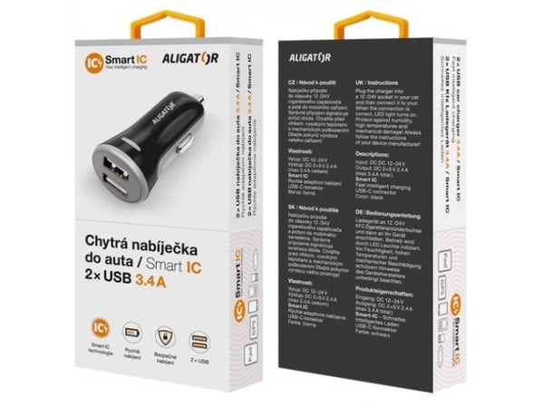 Aligator CHS0005, Automatisk, Cigartenner/lighter, 24 V, Sort