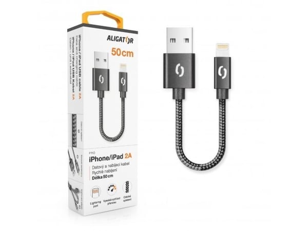 ALIGATOR PREMIUM 2A kaapeli, Lightning 50cm, Äärinä½