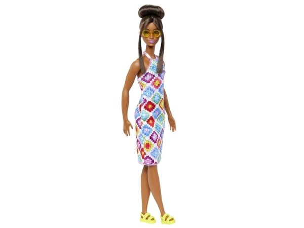 Barbie Fashionistas-dukke i fargerik kjole