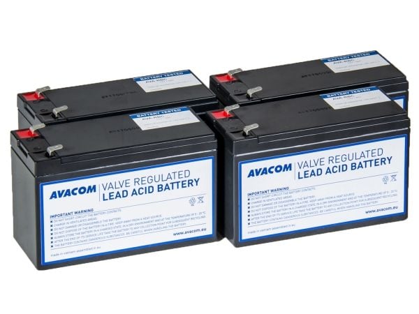 AVACOM AVA-RBC132-KIT, Forseglet blysyre (VRLA), 4 stykker, Sort, Vietnam, APC RBC132, 10,8 kg