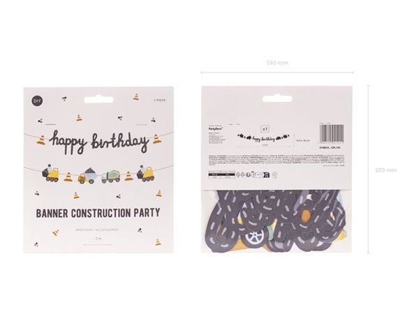 PartyDeco FLG20, Vimpler, Papir, Flerfarget, Bilde, Bursdag, 1 stykker