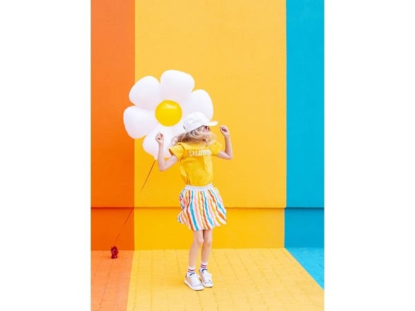 PartyDeco FB65, Lekeballong, Folie, Hvit, Gult, Monokromatisk, Party (selskap), Blomst