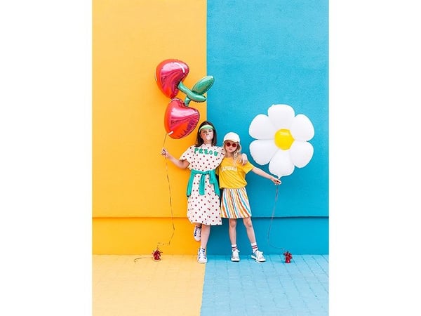 PartyDeco FB65, Lekeballong, Folie, Hvit, Gult, Monokromatisk, Party (selskap), Blomst