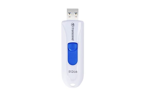Transcend JetFlash 790 - USB-flashstasjon - 512 GB - USB 3.1 Gen 1 - hvit