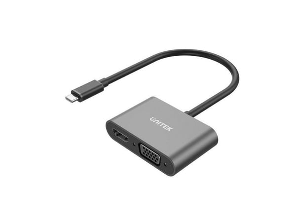 Unitek USB-C til HDMI 4K og VGA FullHD stasjon/replikator
