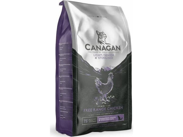 CANAGAN Light & Senior & Sterilised kyckling – torrfoder för kattungar – 4 kg