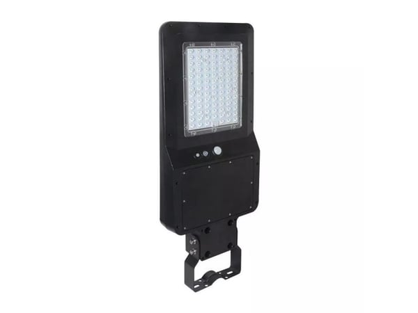 40W ute-gatelykt V-TAC med bevegelsessensor 6000K IP65 med solcelle svart