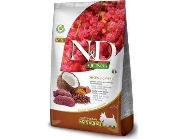 FARMINA N&D Quinoa Dog Skin&Coat Venison, Coconut Adult Mini - tørfoder til hunde - 2.5 kg