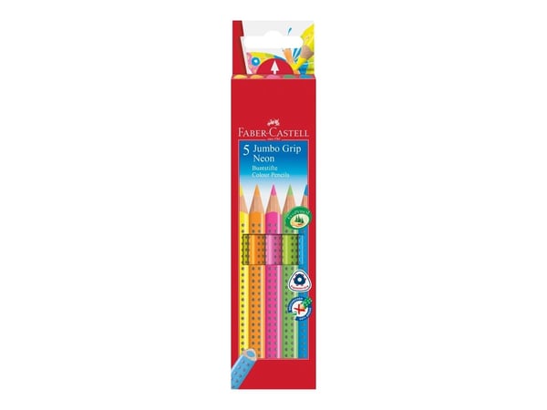 Faber-Castell Jumbo GRIP - Fargeblyant - assorterte farger (en pakke 5)
