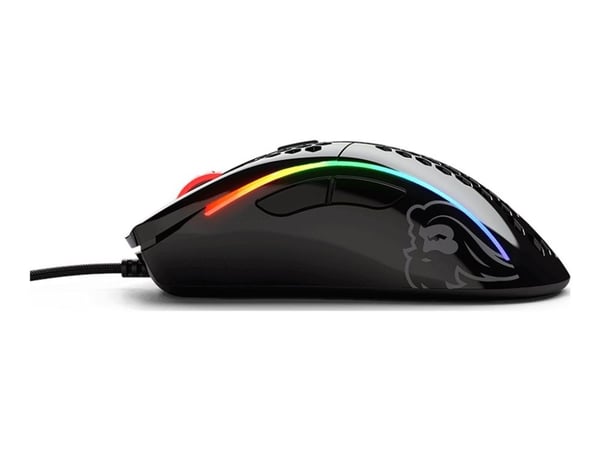 Glorious Model D - Mus - optisk - 6 knapper - kablet - USB 2.0 - skinnende svart