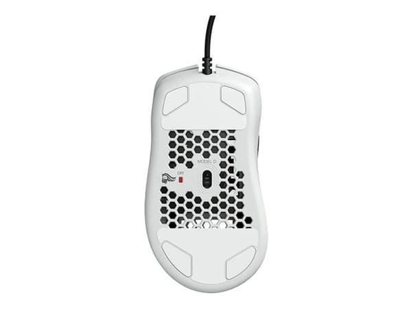 Glorious Model D - Mus - optisk - 6 knapper - kablet - USB 2.0 - matt hvit
