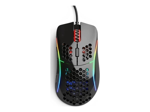 Glorious Model D - Mus - optisk - 6 knapper - kablet - USB 2.0 - skinnende svart