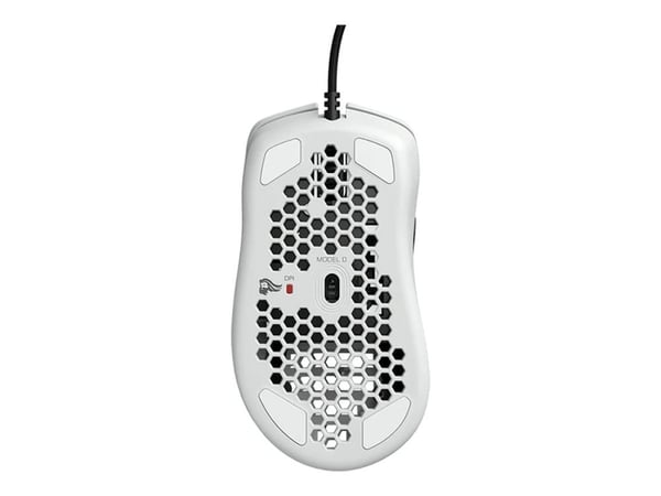 Glorious Model D - Mus - optisk - 6 knapper - kablet - USB 2.0 - matt hvit